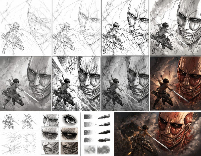 Unveiling the Drawing Techniques Behind Attack on Titan's Intense Scenes