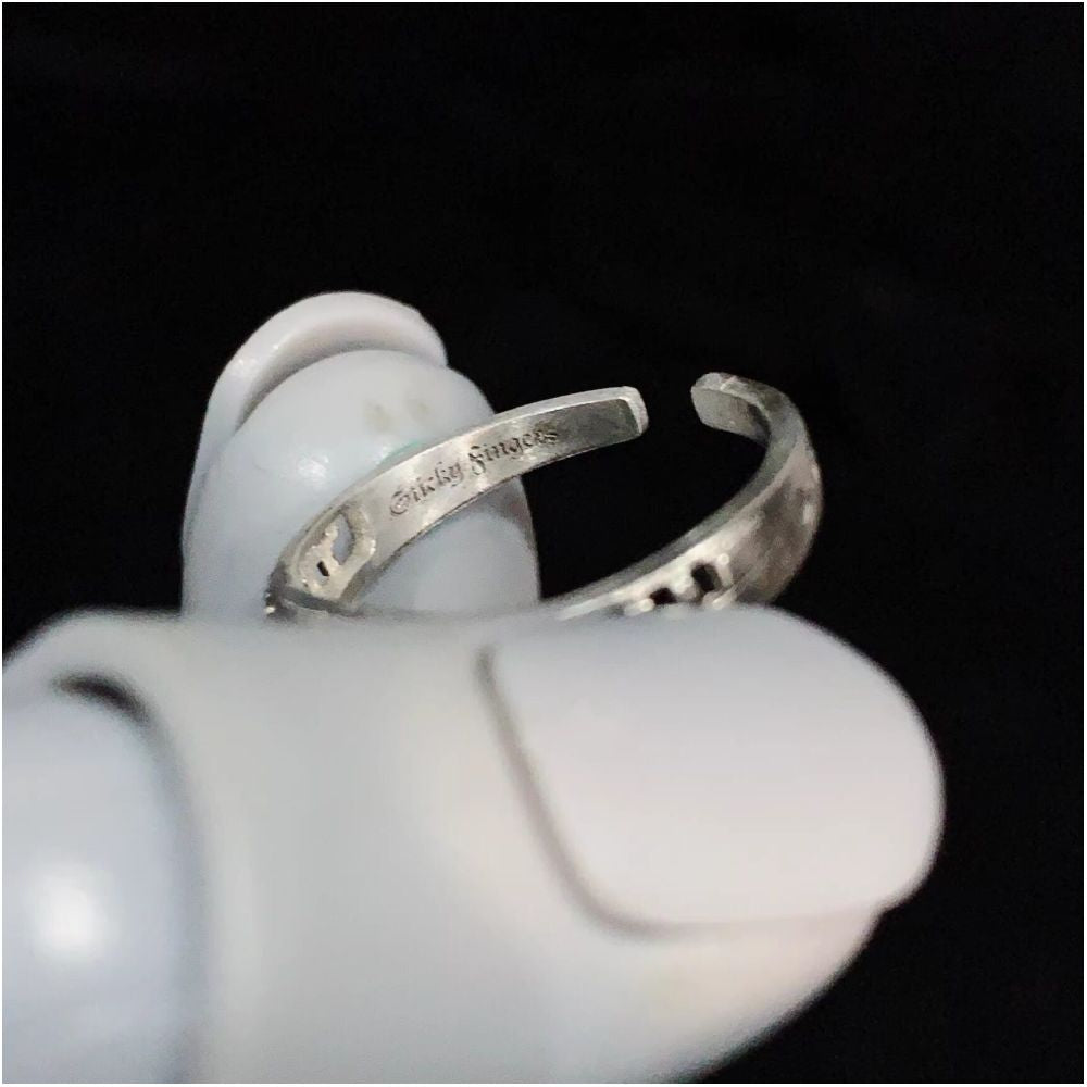 TUXD JOJO s Bizarre Adventure Bucciarati Stand Steel Chain Finger Zipper 925 Sterling Silver Ring Couple Ring image 3