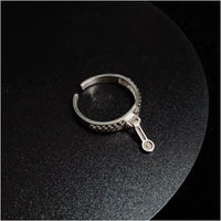 TUXD JOJO s Bizarre Adventure Bucciarati Stand Steel Chain Finger Zipper 925 Sterling Silver Ring Couple Ring image 4