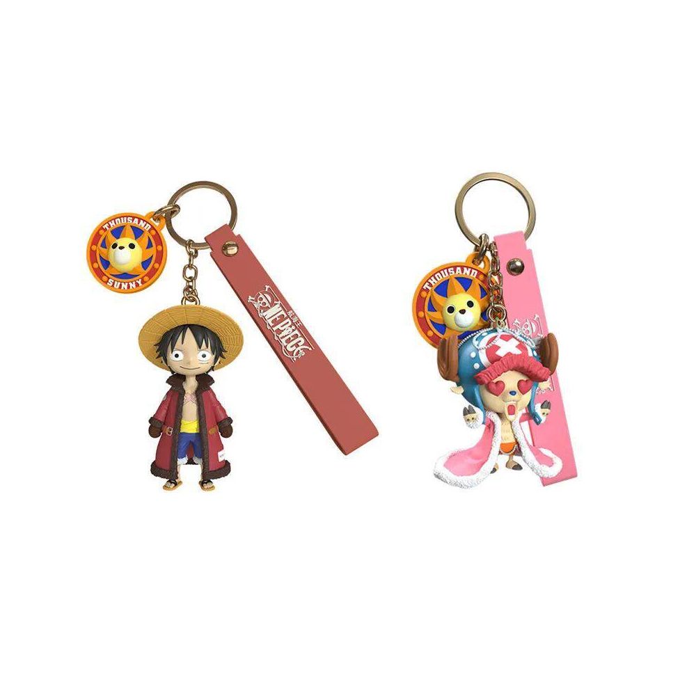 Genuine One Piece Anime Figure Luffy Chopper Keychain Pendan image 0