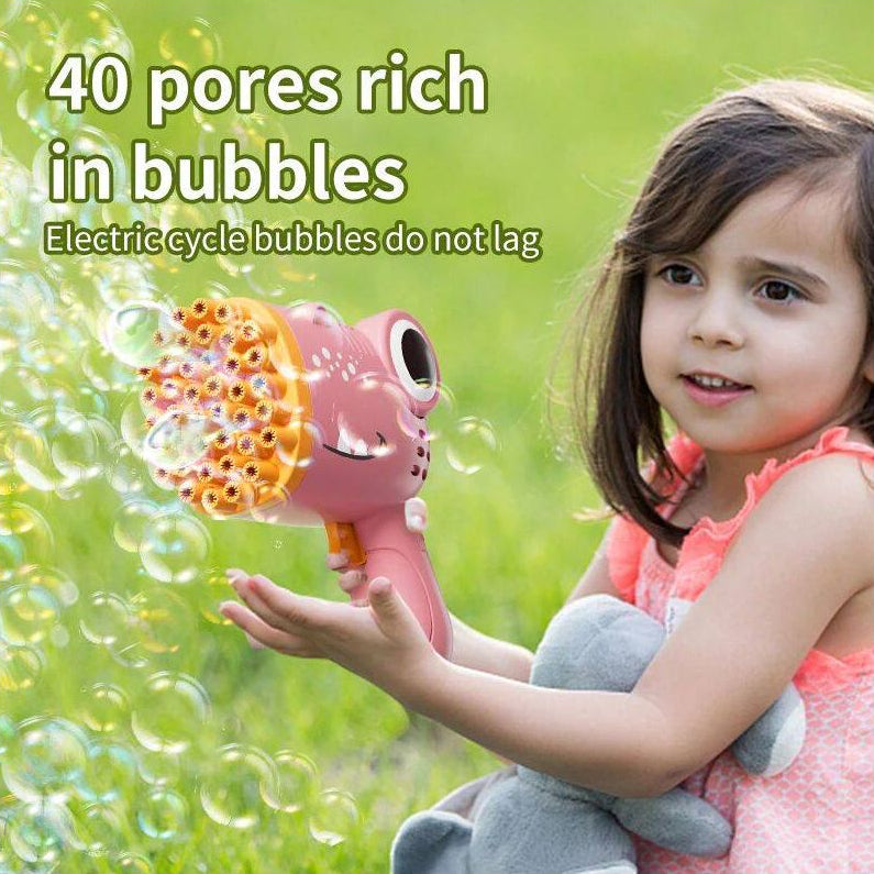 40 Holes Dinosaur Bubble Gun Handheld Fully Automatic Bubble image 2