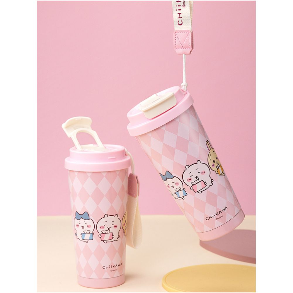 MINISO Chiikawa insulated water bottle Chiikawa Little Eight dual drink coffee cup large capacity water bottle image 0