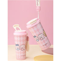MINISO Chiikawa insulated water bottle Chiikawa Little Eight dual drink coffee cup large capacity water bottle image 0