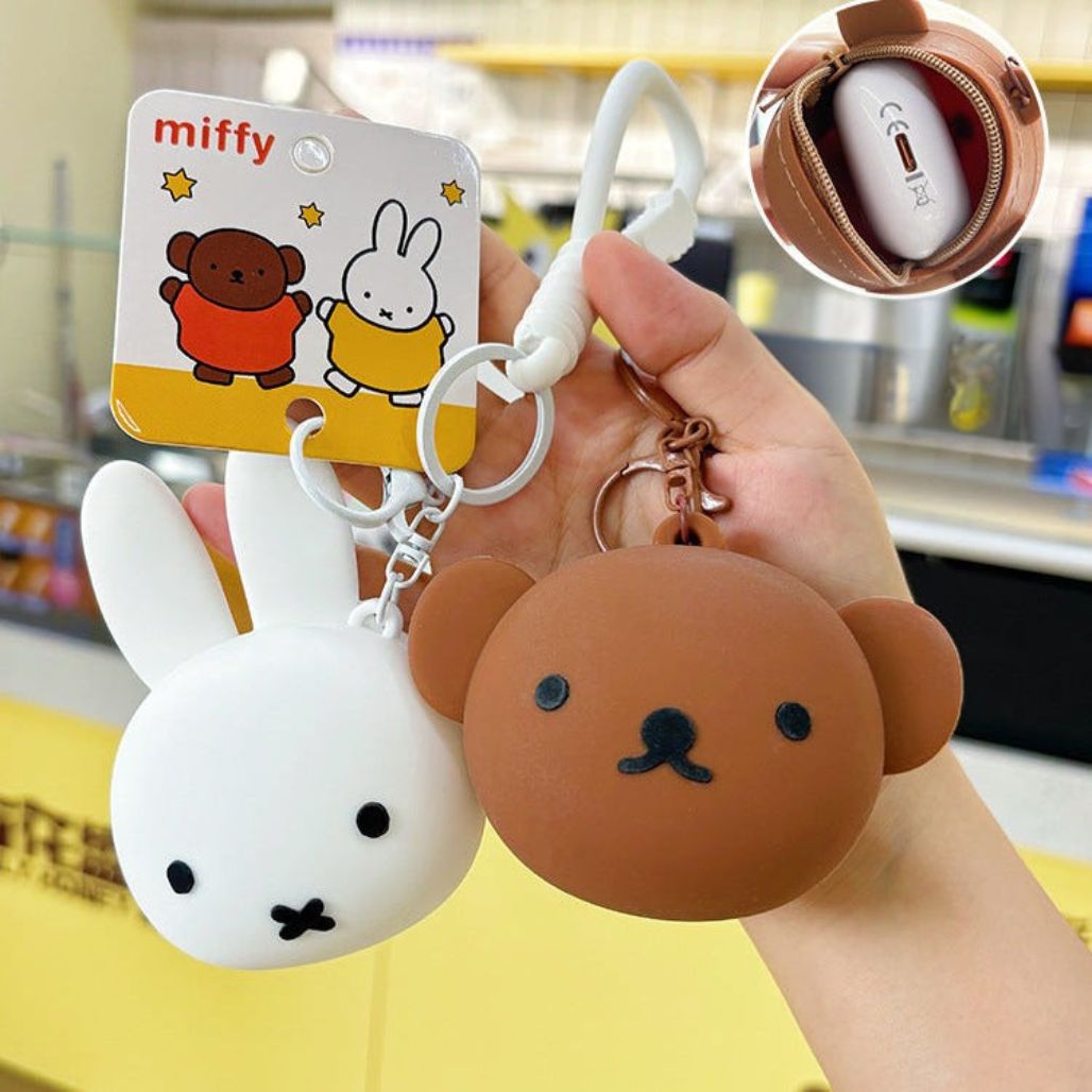 Genuine authorized Miffy Rabbit silicone coin purse cute mini earphone bag pendant Boris coin storage bag