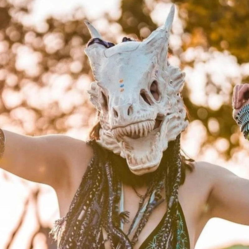 Skull Mask Anime Dino Raptor Moving Jaw Prop - FIHEROE.