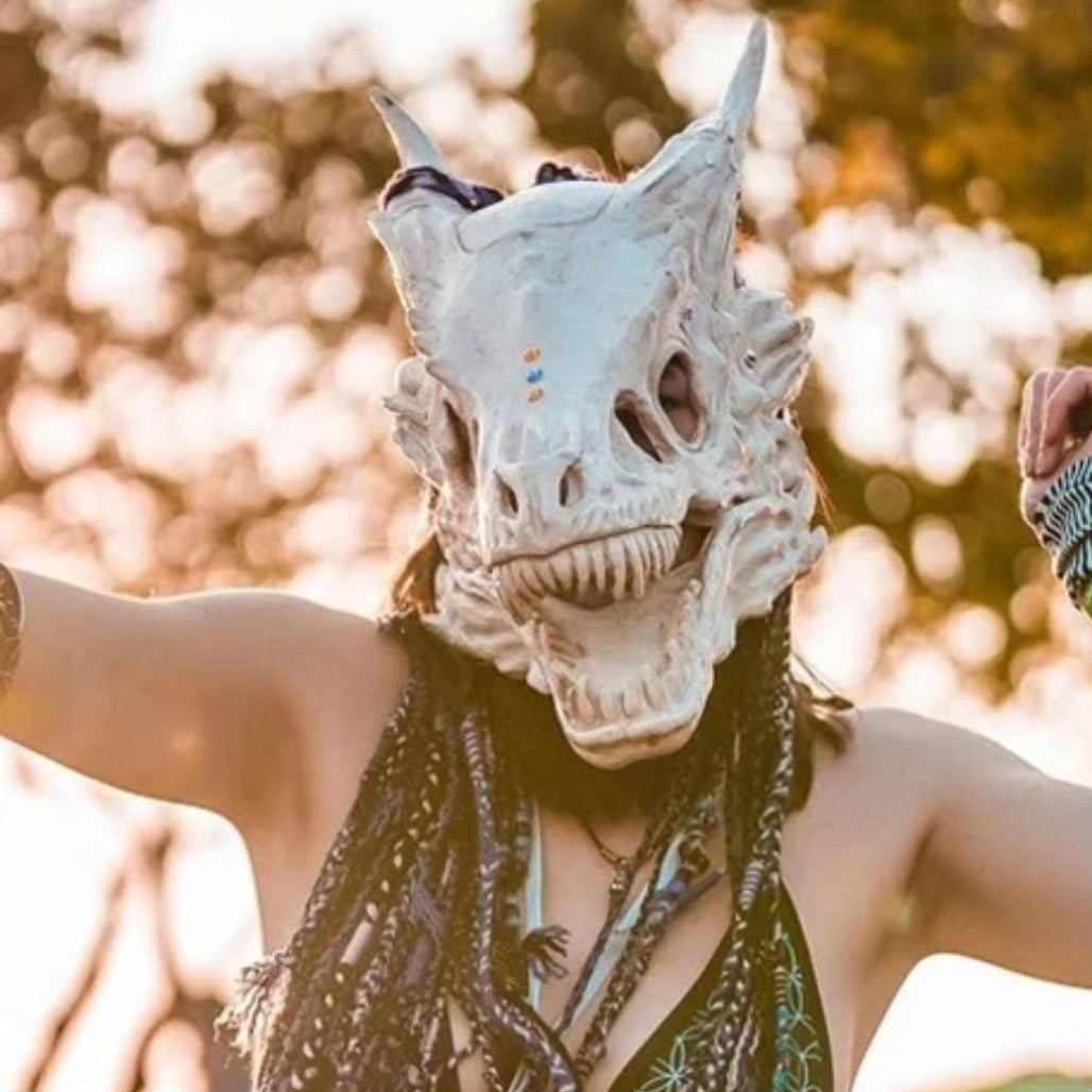 Skull Mask Anime Dino Raptor Moving Jaw Prop - FIHEROE.