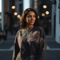 Anime Dragon Crewneck Intricate Embroidery Sweatshirt