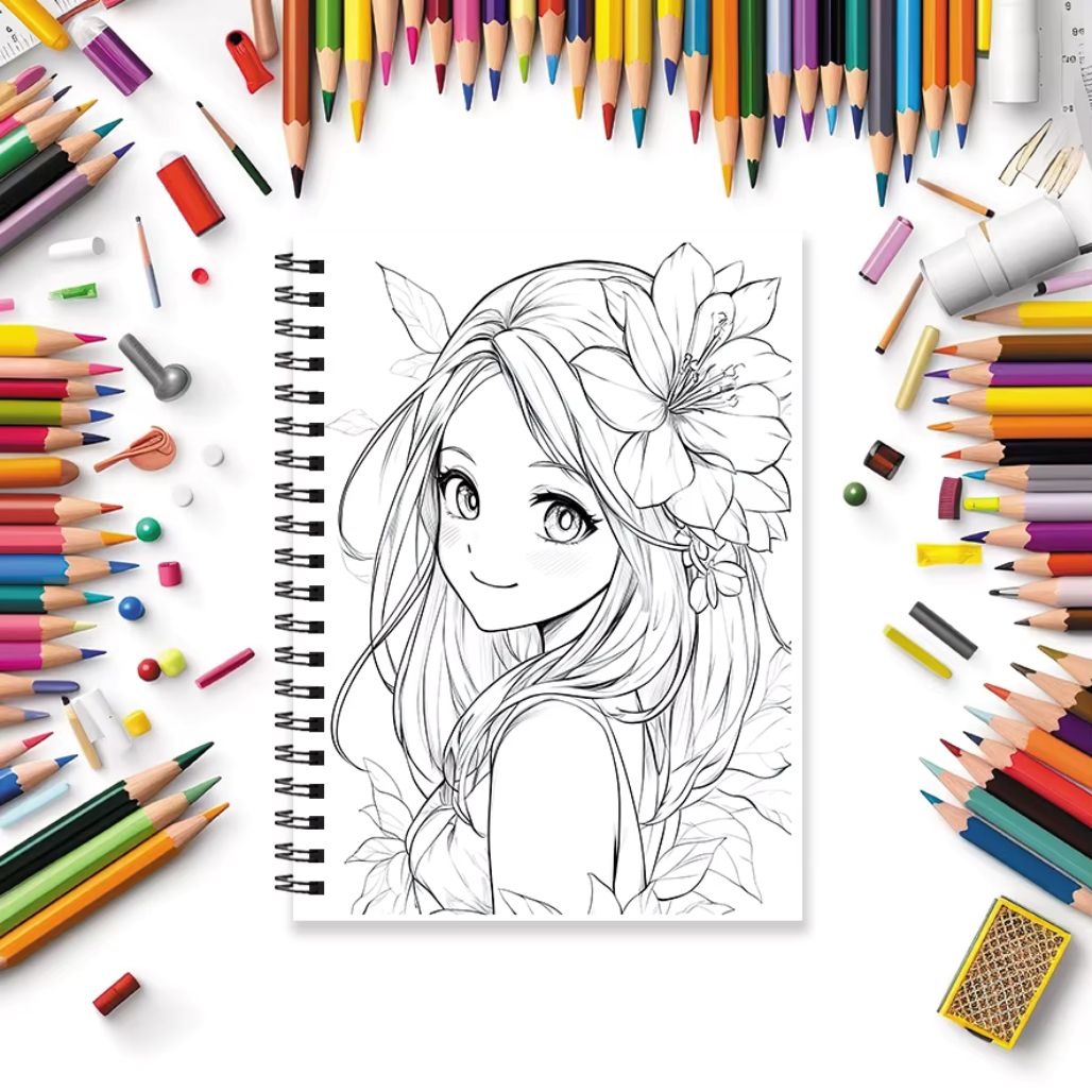 Anime Girl Coloring Book for Adults | 32 Pages - FIHEROE.