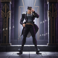 Action figure in black outfit with a hat on a white background