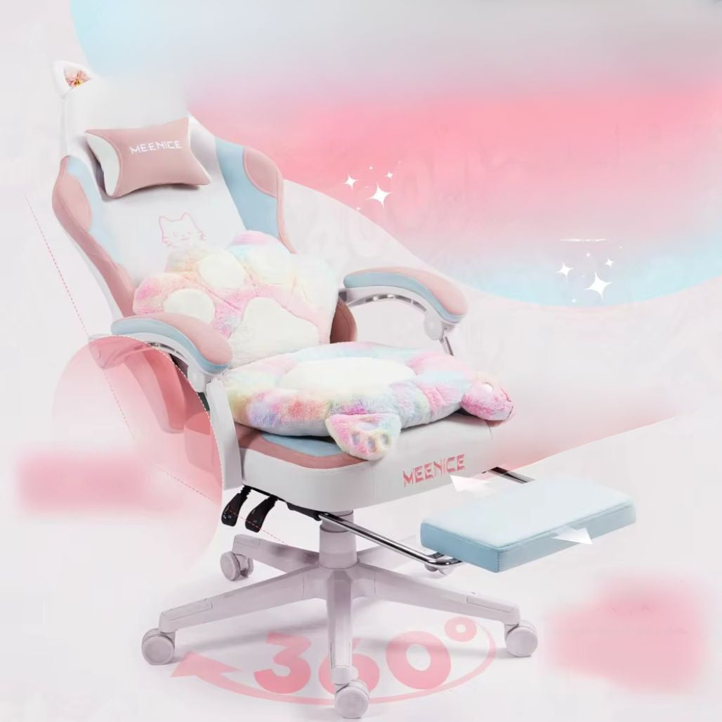 Cute Cat Ears Ergonomic Anime Gaming Chair - FIHEROE.