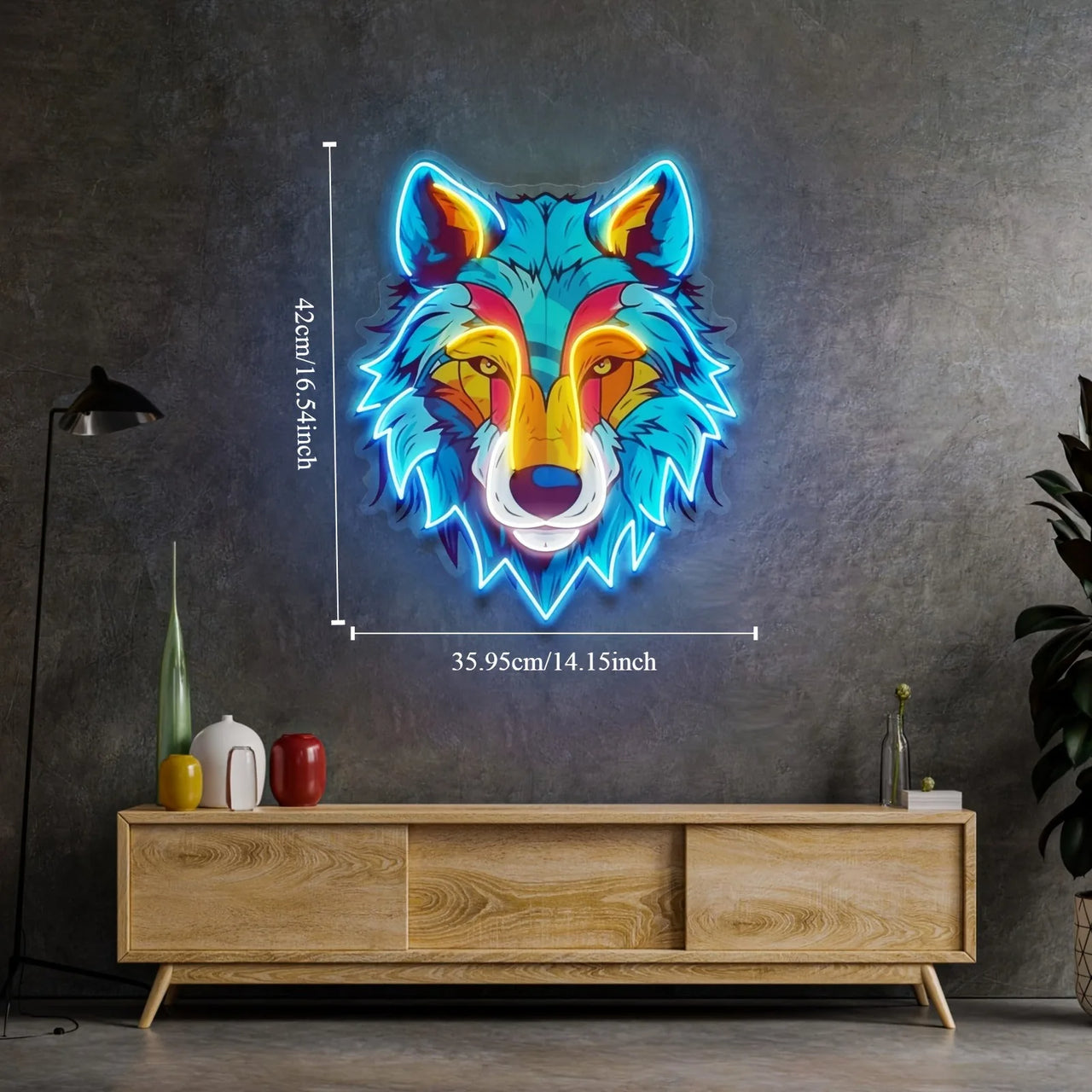 3D Wolf LED Neon Sign Wall Art for Gaming Room - FIHEROE.