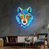 3D Wolf LED Neon Sign Wall Art for Gaming Room - FIHEROE.