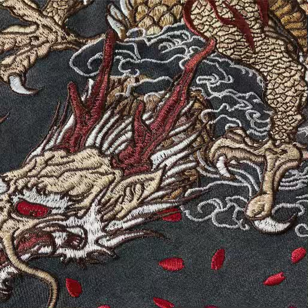 Anime Dragon Crewneck Intricate Embroidery Sweatshirt