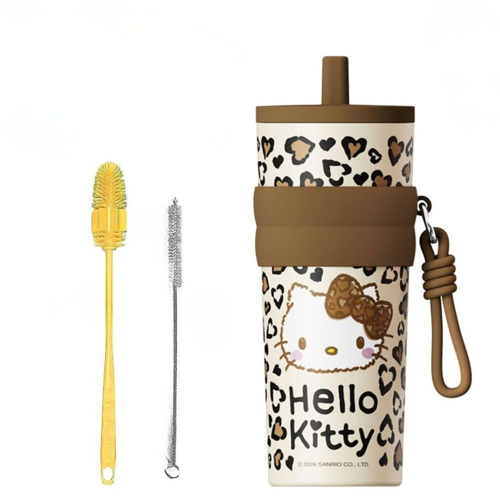 Authentic HelloKitty Straw Insulated Cup 660ml New Large Capacity Cute Best Friend Birthday Water Cup - FIHEROE.