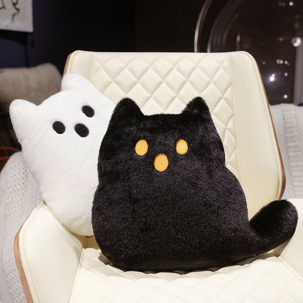 Ghost Cat Plush Pillow | Halloween Kawaii Cushion