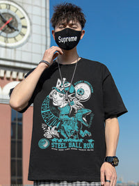 Dunlun Mosho Jojo's Bizarre Adventure Steel Ball Run Characters, Part 7, Short Sleeve T Shirt, 100% Cotton,