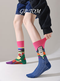 Mismatched Novelty Crew Socks | 2-Pair Set