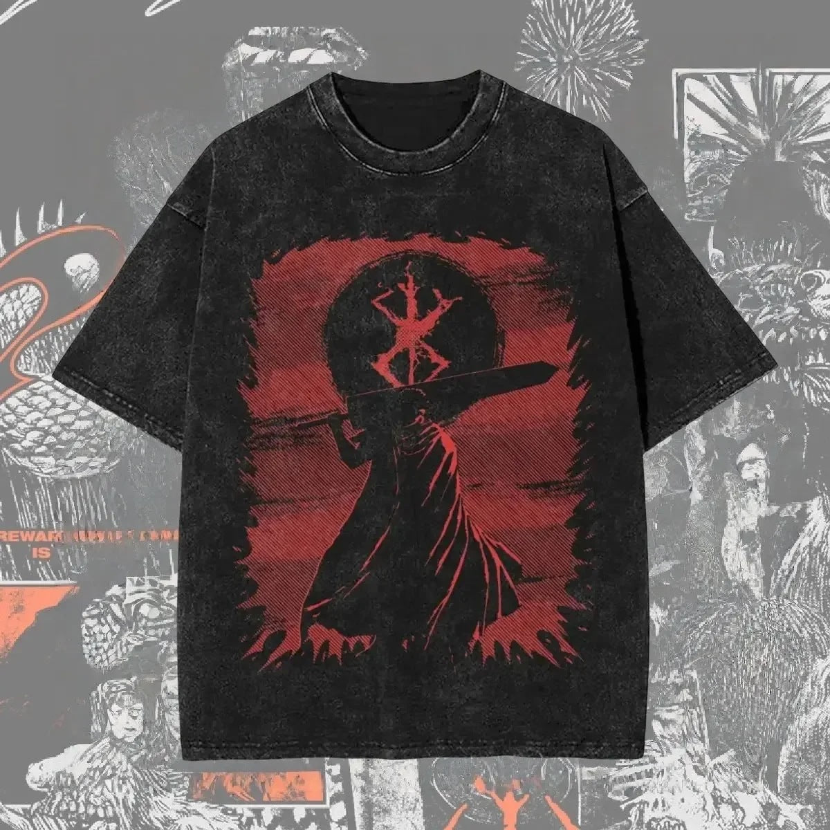 Berserk Vintage Washed Anime Graphic T-Shirt