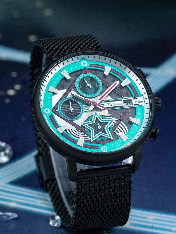 Lucky Stone Hatsune Miku Watch Official Mill Co-branded 2D Anime Peripherals MIKU Light Drive Quartz Watch