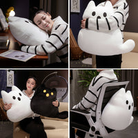 Ghost Cat Plush Pillow | Halloween Kawaii Cushion