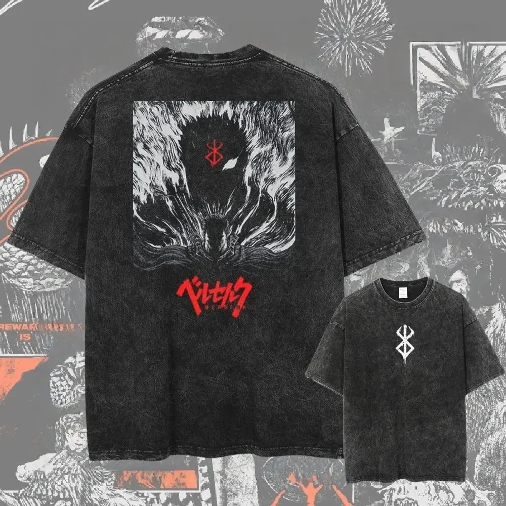 Berserk Vintage Washed Anime Graphic T-Shirt