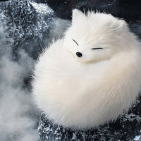 KUDOLL White Fox Fur Pom Keychain Bag Charm