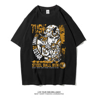 Dunlun Mosho Jojo's Bizarre Adventure Steel Ball Run Characters, Part 7, Short Sleeve T Shirt, 100% Cotton,