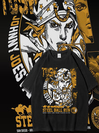 Dunlun Mosho Jojo's Bizarre Adventure Steel Ball Run Characters, Part 7, Short Sleeve T Shirt, 100% Cotton,