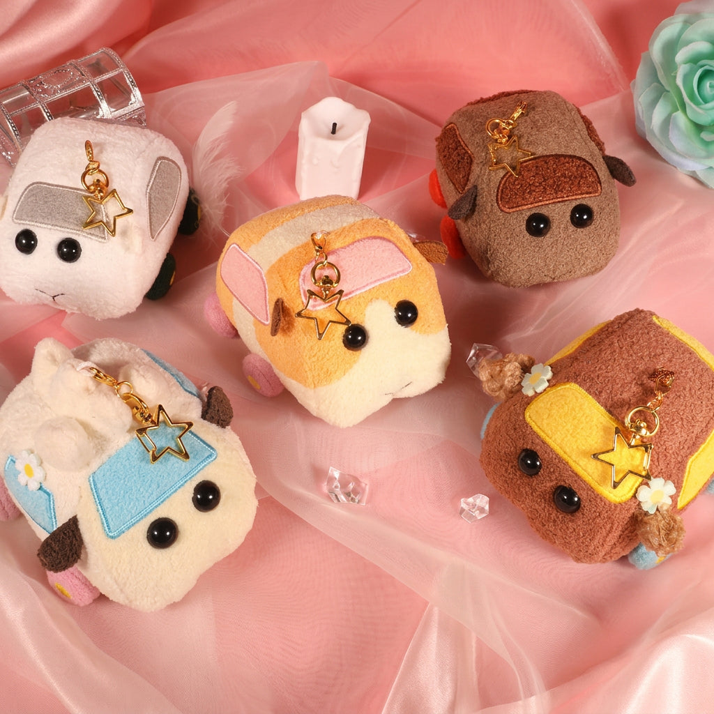 PUI PUI Molcar Plush Coin Purse Keychain with Star Bag Charm