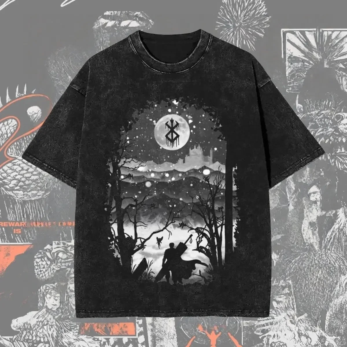 Berserk Vintage Washed Anime Graphic T-Shirt