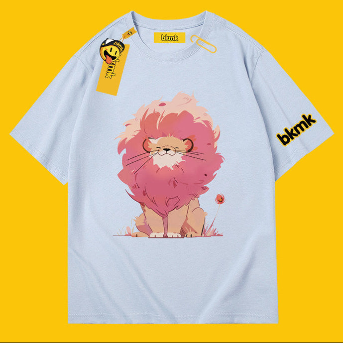 BKMK Anime Lion Graphic Oversized Cotton Tee