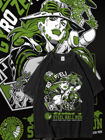 Dunlun Mosho Jojo's Bizarre Adventure Steel Ball Run Characters, Part 7, Short Sleeve T Shirt, 100% Cotton,