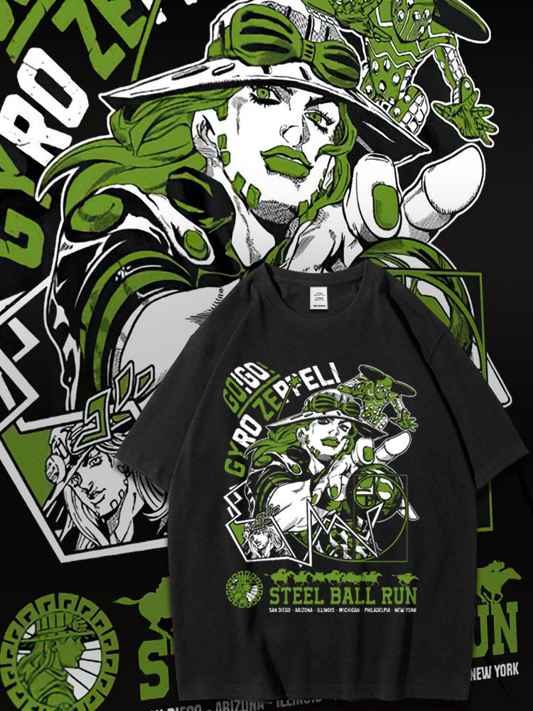Dunlun Mosho Jojo's Bizarre Adventure Steel Ball Run Characters, Part 7, Short Sleeve T Shirt, 100% Cotton,