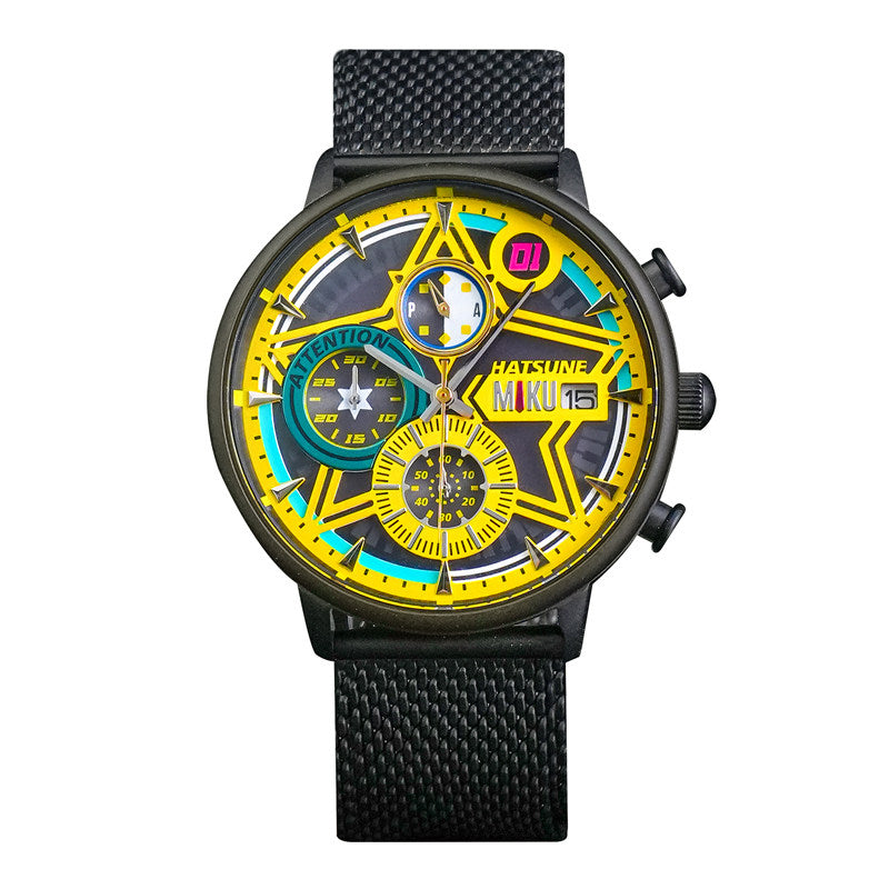 Lucky Stone Hatsune Miku Watch Official Mill Co-branded 2D Anime Peripherals MIKU Light Drive Quartz Watch