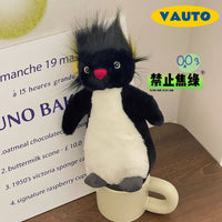 Fluffy Penguin JellyCat British doll, Ronnie Jumping Rock Jump Plush soothing penguin animal