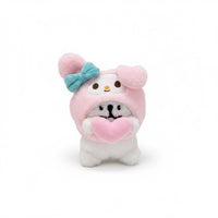 Toyuki Puppy plush bag charm featuring a cute animal costume design, soft fabric, and adorable facial details.