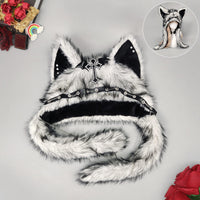 Dark Kawaii Faux Fur Cat Ear Hood Hat