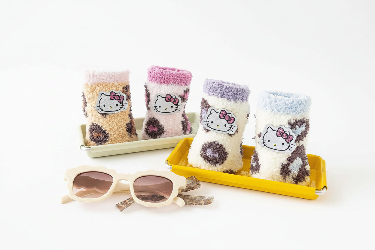 Hello Kitty Leopard Coral Fleece Socks