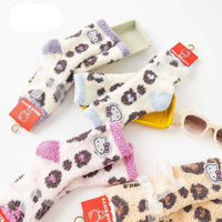 Hello Kitty Leopard Coral Fleece Socks