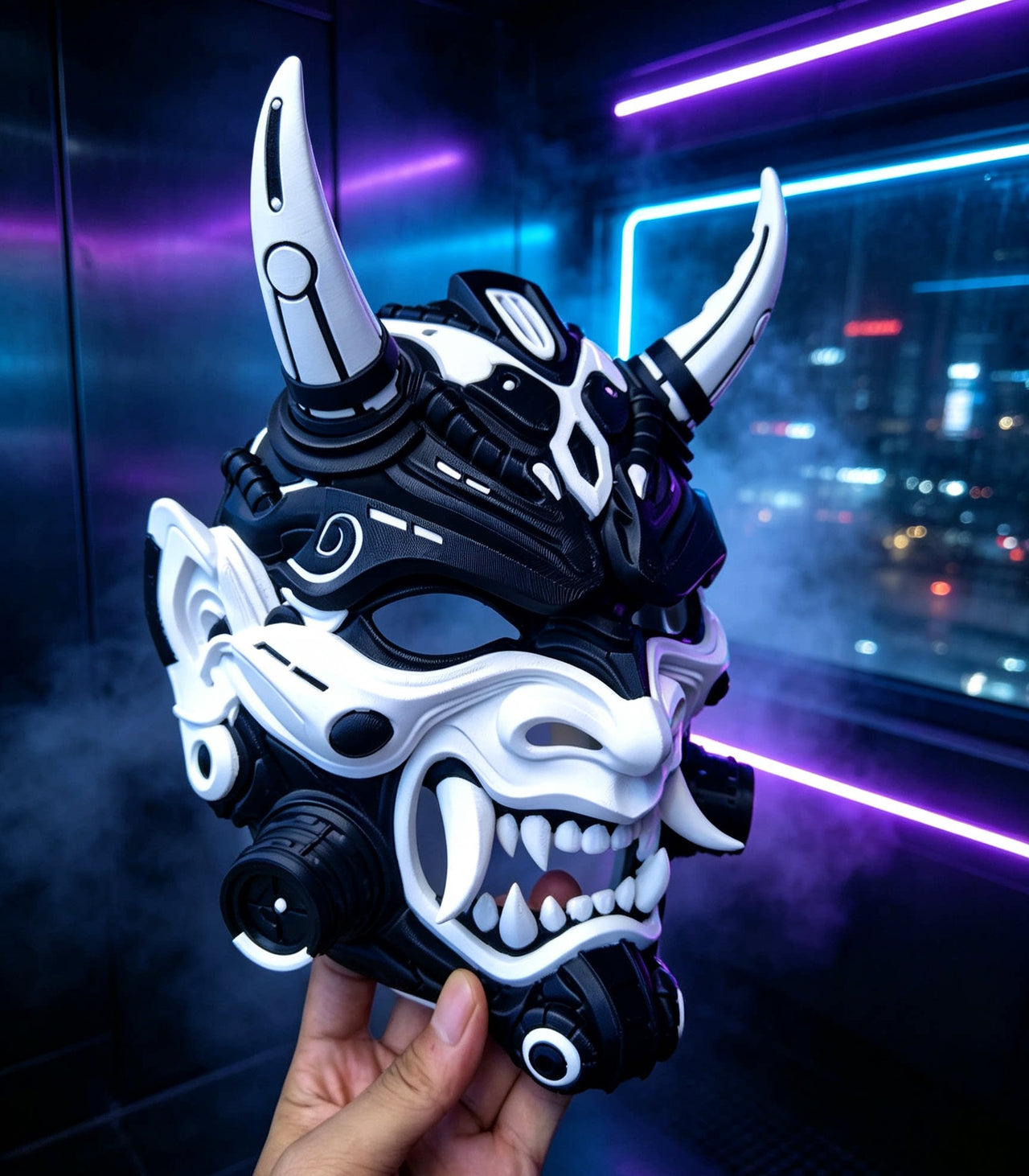 Oni Demon Samurai Mask | Cyberpunk Mecha Cosplay
