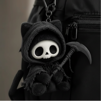 Japan's KALL Xiaohongshu style Death God Cat plush plush pendant with high aesthetic value and scary black cat