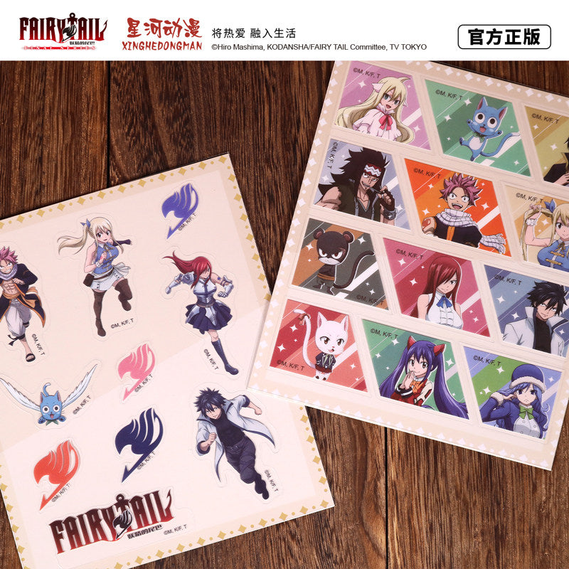Fairy Tail Official Genuine Sticker Anime Periphery Naz Lucy Gray Decorative Small Sticker Stationery