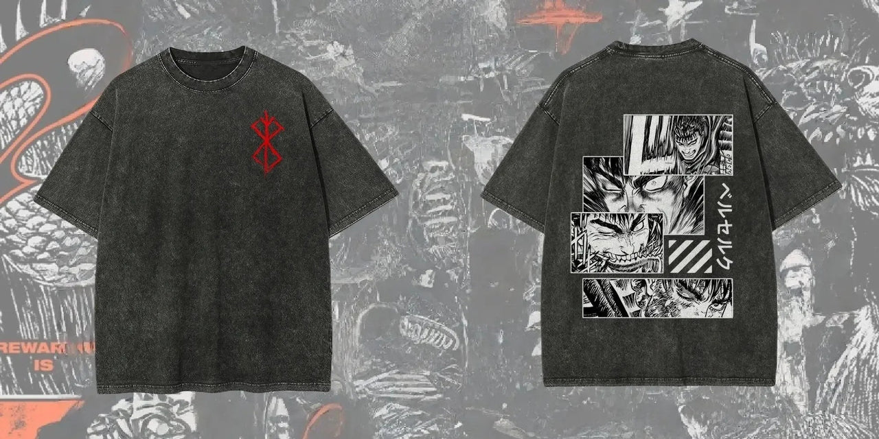 Berserk Vintage Washed Anime Graphic T-Shirt