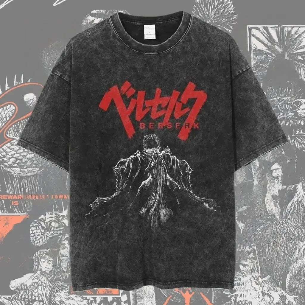 Berserk Vintage Washed Anime Graphic T-Shirt