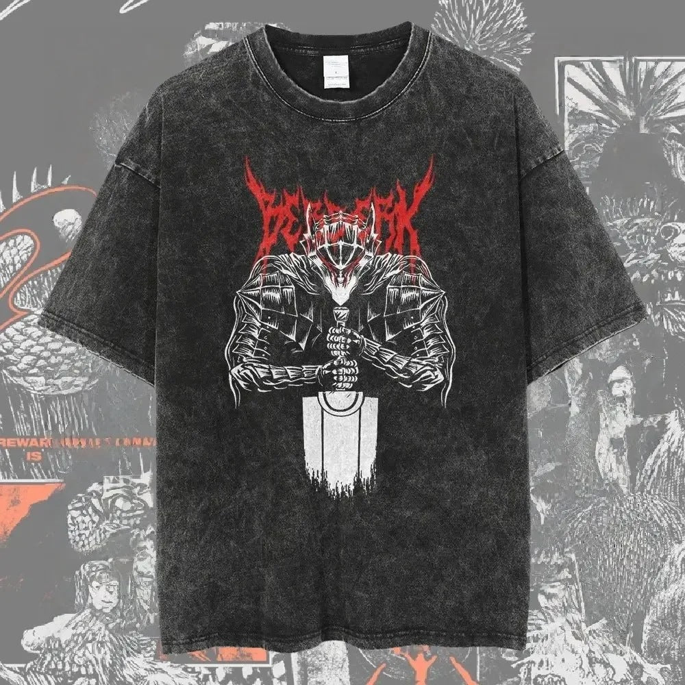 Berserk Vintage Washed Anime Graphic T-Shirt
