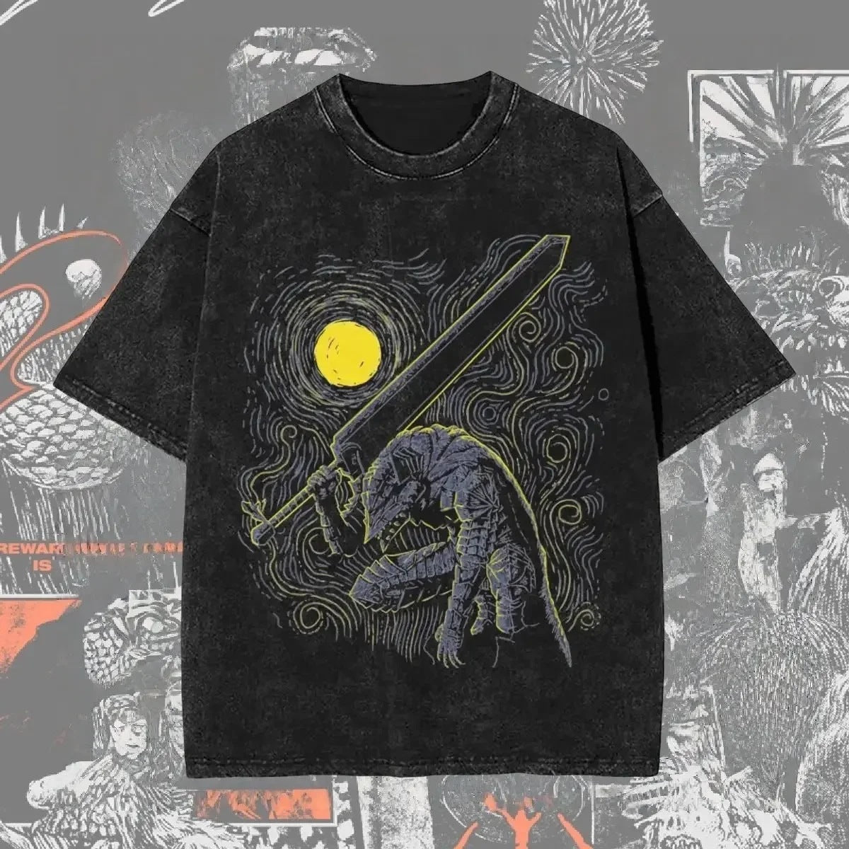 Berserk Vintage Washed Anime Graphic T-Shirt