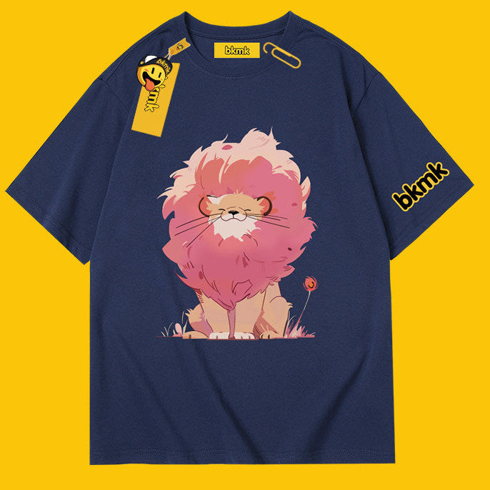 BKMK Anime Lion Graphic Oversized Cotton Tee