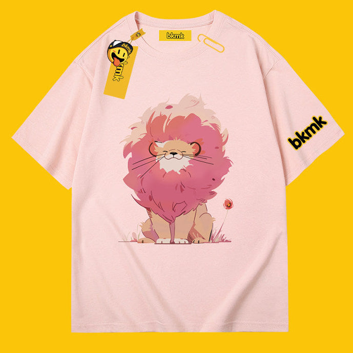 BKMK Anime Lion Graphic Oversized Cotton Tee