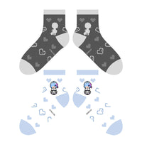 Re:Zero Rem Ram Pixel Art Anime Socks
