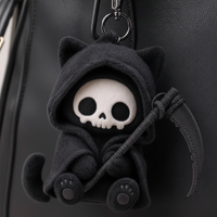 Japan's KALL Xiaohongshu style Death God Cat plush plush pendant with high aesthetic value and scary black cat
